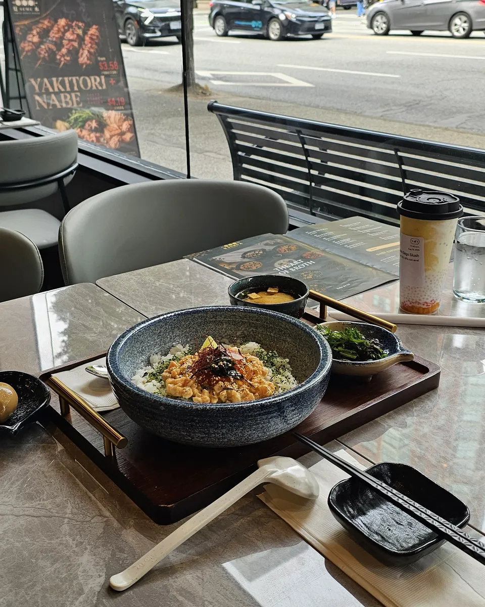 Rice bowl set · before, unedited phone photo